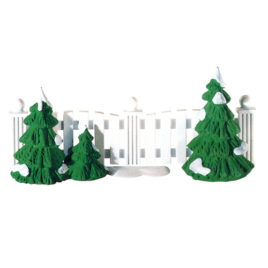 Frosty Tree Lined Picket Fence $6.50 SALE $4.00