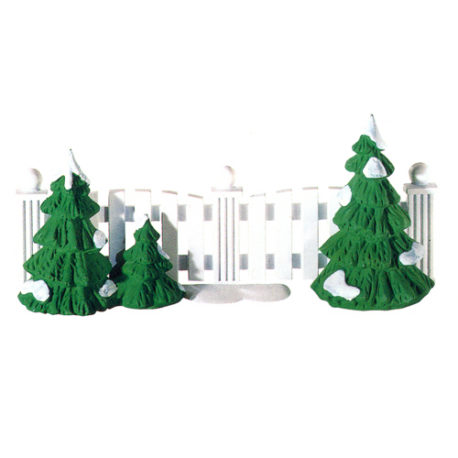 Frosty Tree Lined Picket Fence $6.50 SALE $4.00