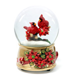 Christmas Cardinals 100mm Waterglobe