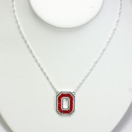 Ohio State Crystal Logo Necklace